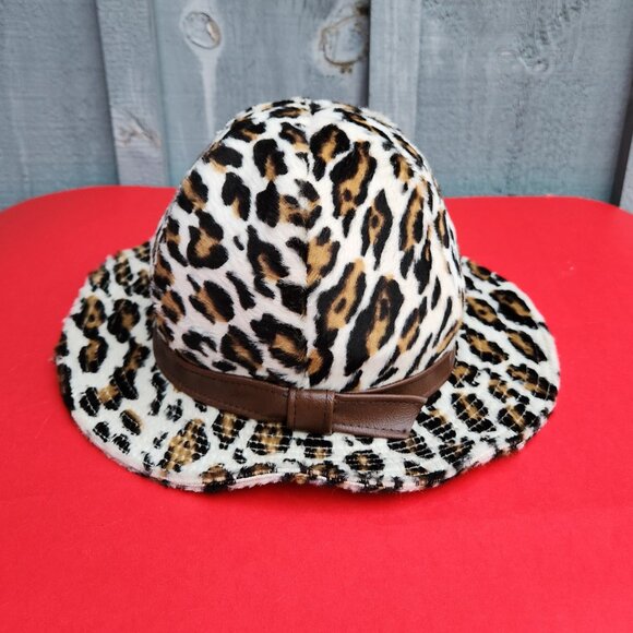 Vintage Leopard Print Faux Fur Hat With Union Label Made in Canada - Picture 5 of 9
